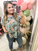 Load image into Gallery viewer, Floral Swing top in Sage