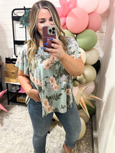 Load image into Gallery viewer, Floral Swing top in Sage
