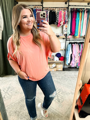 Darcy Dolman Top in Coral