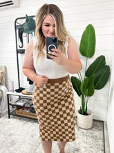 Load image into Gallery viewer, Start Your Engines Checkered Midi Skirt