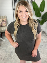 Load image into Gallery viewer, Everyday Favorite Ribbed Knit Dress in Black