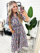 Load image into Gallery viewer, I Wanna Talk Notch Neck Midi Dress