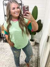 Load image into Gallery viewer, Color Block Round Neck Half Sleeve T-Shirt