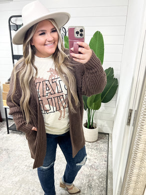 Heavy Sweater Cardigan in Dark Mocha