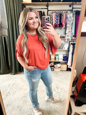 Darcy Dolman Top in Pumpkin