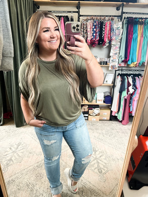 Darcy Dolman Top in Olive