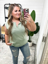 Load image into Gallery viewer, Notched Cap Sleeve Knit Top