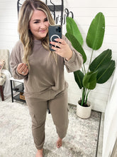 Load image into Gallery viewer, Lounge A Lot Cut Off Sweatshirt in Mocha