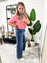 Load image into Gallery viewer, RISEN Elastic Band High Rise Cropped Wide Jeans
