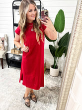 Load image into Gallery viewer, Sweet Like That Casual Dress in Ruby