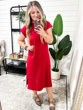 Load image into Gallery viewer, Sweet Like That Casual Dress in Ruby