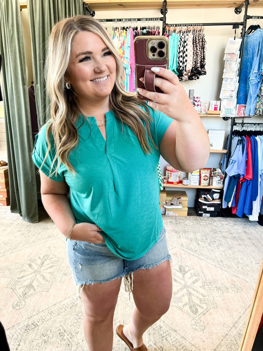 Lizzy Cap Sleeve Top in Solid Colors