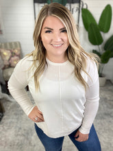 Load image into Gallery viewer, Front Seam Round Neck Sweater in Ivory