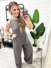 Load image into Gallery viewer, Hilary Wide Leg Jumpsuit in Grey