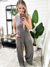 Load image into Gallery viewer, Hilary Wide Leg Jumpsuit in Grey