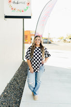 Load image into Gallery viewer, Check Babe Side Slit Top