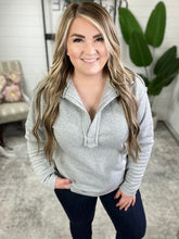 Load image into Gallery viewer, Ultra Soft Collared Pullover In Heathered Grey