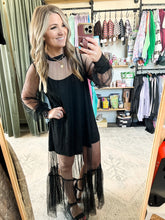 Load image into Gallery viewer, Scoop Neck Cami Dress and Sheer Mesh Dress Set