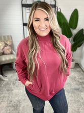 Load image into Gallery viewer, Make No Mistake Mock Neck Pullover in Cranberry