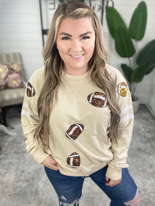 Pullover Sweatshirt In Football Sequins