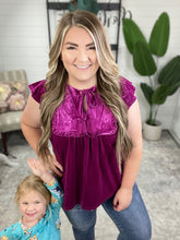 Load image into Gallery viewer, Velveteen Queen Blouse in Magenta