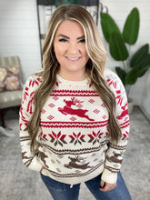 Load image into Gallery viewer, Cozy Knit Reindeer Sweater In Ivory