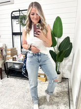 Load image into Gallery viewer, Alex Mid Rise Boyfriend Jean with Bandana Loop