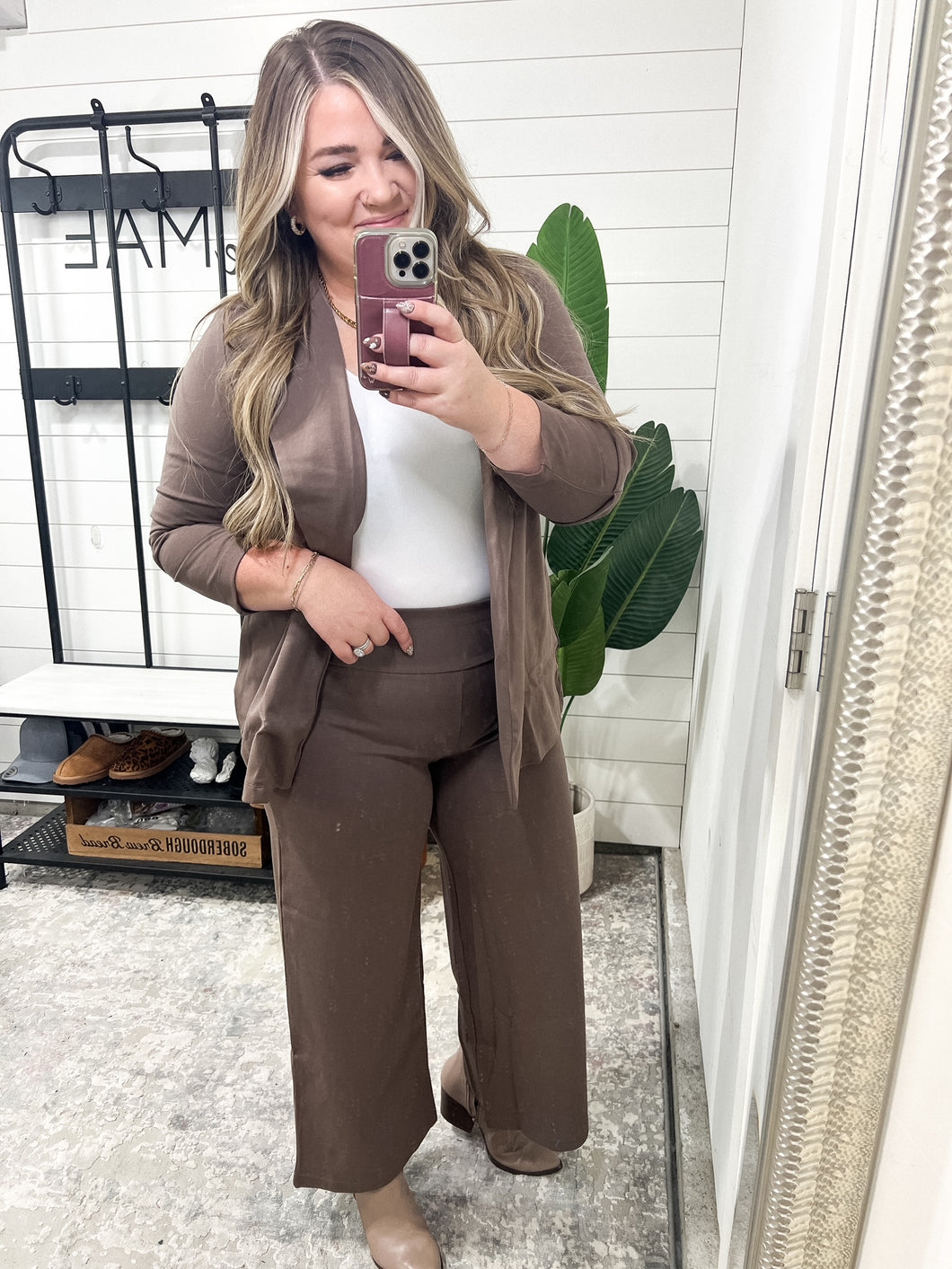 Magic Wide Leg Crop Pants in Dark Mocha