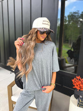 Load image into Gallery viewer, PREORDER BIRDIE Tee &amp; Boxer Pant Set in Heather Haze (SOLD AS SET)