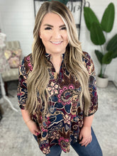 Load image into Gallery viewer, Little Lovely Blouse in Wine Paisley