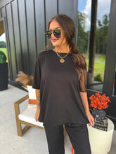 Load image into Gallery viewer, PREORDER  BIRDIE Tee &amp; Boxer Pant Set in Jet Black (SOLD AS SET)