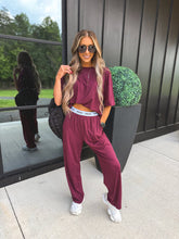 Load image into Gallery viewer, PREORDER BIRDIE Tee &amp; Boxer Pant Set in Wild Mulberry (SOLD AS SET)
