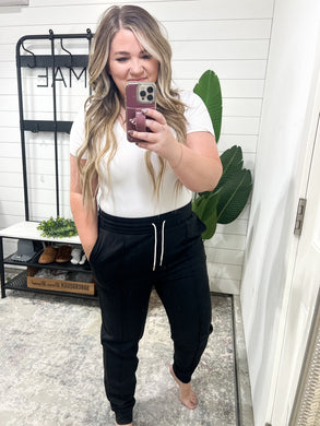 Center Seam Scuba Joggers in Black