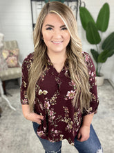 Load image into Gallery viewer, Hometown Classic Top in Wine Floral