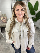 Load image into Gallery viewer, Fleece Button Down Shacket In Light Grey