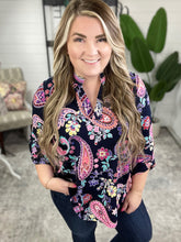 Load image into Gallery viewer, Little Lovely Blouse in Navy Paisley
