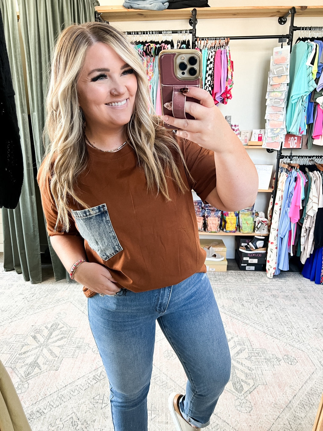 Coastal Cool Boxy Tee in Brown