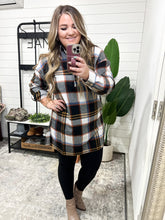 Load image into Gallery viewer, Make it Right Plaid Shirt Dress