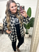 Load image into Gallery viewer, Buffalo Plaid Oversized Shirt in Black