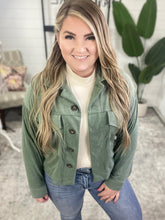 Load image into Gallery viewer, Terry Cloth Light Shacket In Sea Green