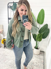 Load image into Gallery viewer, Terry Cloth Light Shacket In Sea Green