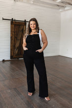 Load image into Gallery viewer, Tummy Control Top Retro Flare Judy Blue Overalls in Black