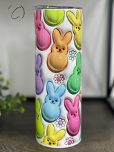 Load image into Gallery viewer, Inflated Colorful Peeps 20oz Skinny Tumbler