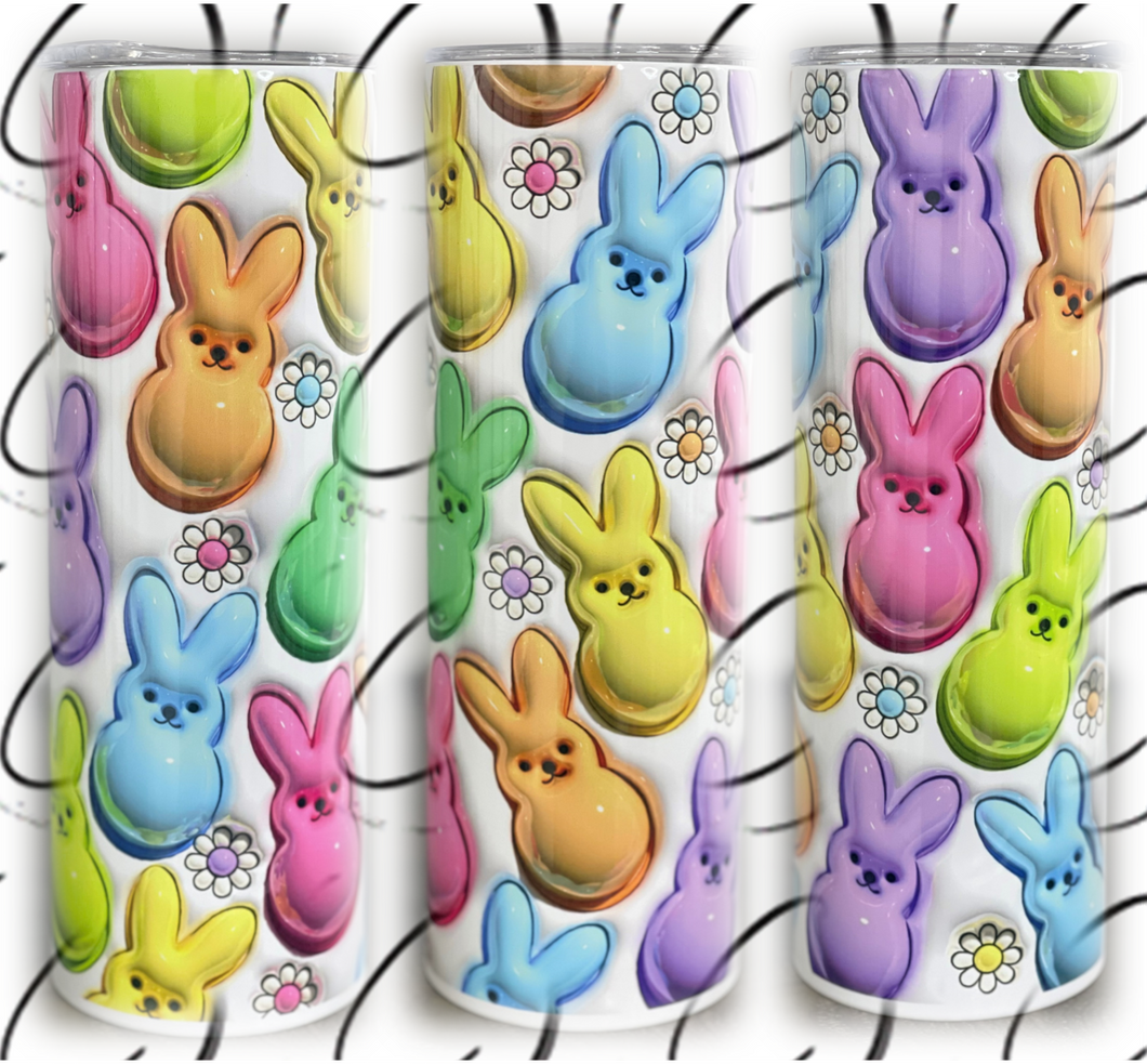 Inflated Colorful Peeps 20oz Skinny Tumbler