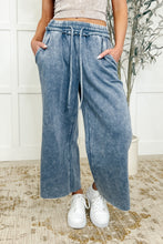 Load image into Gallery viewer, In or Out Wide Leg Cropped Pants Blue Grey