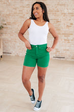 Load image into Gallery viewer, High Rise Control Top Cuffed Judy Blue Shorts in Green
