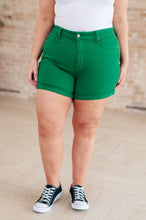 Load image into Gallery viewer, High Rise Control Top Cuffed Judy Blue Shorts in Green