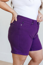 Load image into Gallery viewer, High Rise Control Top Cuffed Judy Blue Shorts in Purple