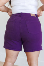 Load image into Gallery viewer, High Rise Control Top Cuffed Judy Blue Shorts in Purple