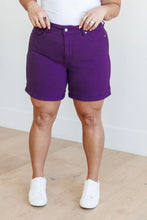 Load image into Gallery viewer, High Rise Control Top Cuffed Judy Blue Shorts in Purple